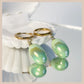 Aurora Iridescent Oval Drops - Sage Green