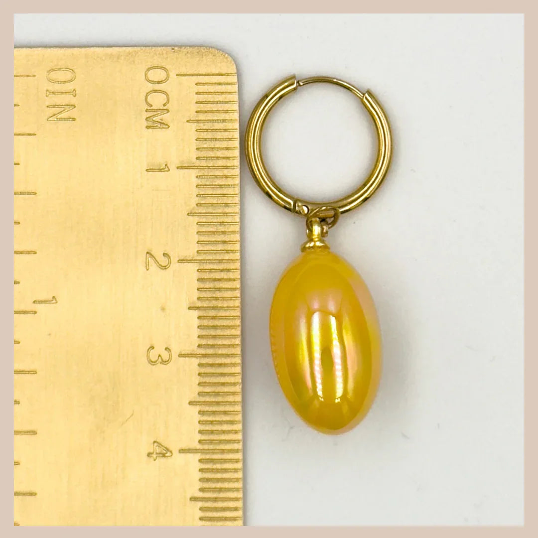 Aurora Iridescent Oval Drops - Ochre