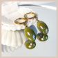 Aurora Iridescent Oval Drops - Olive