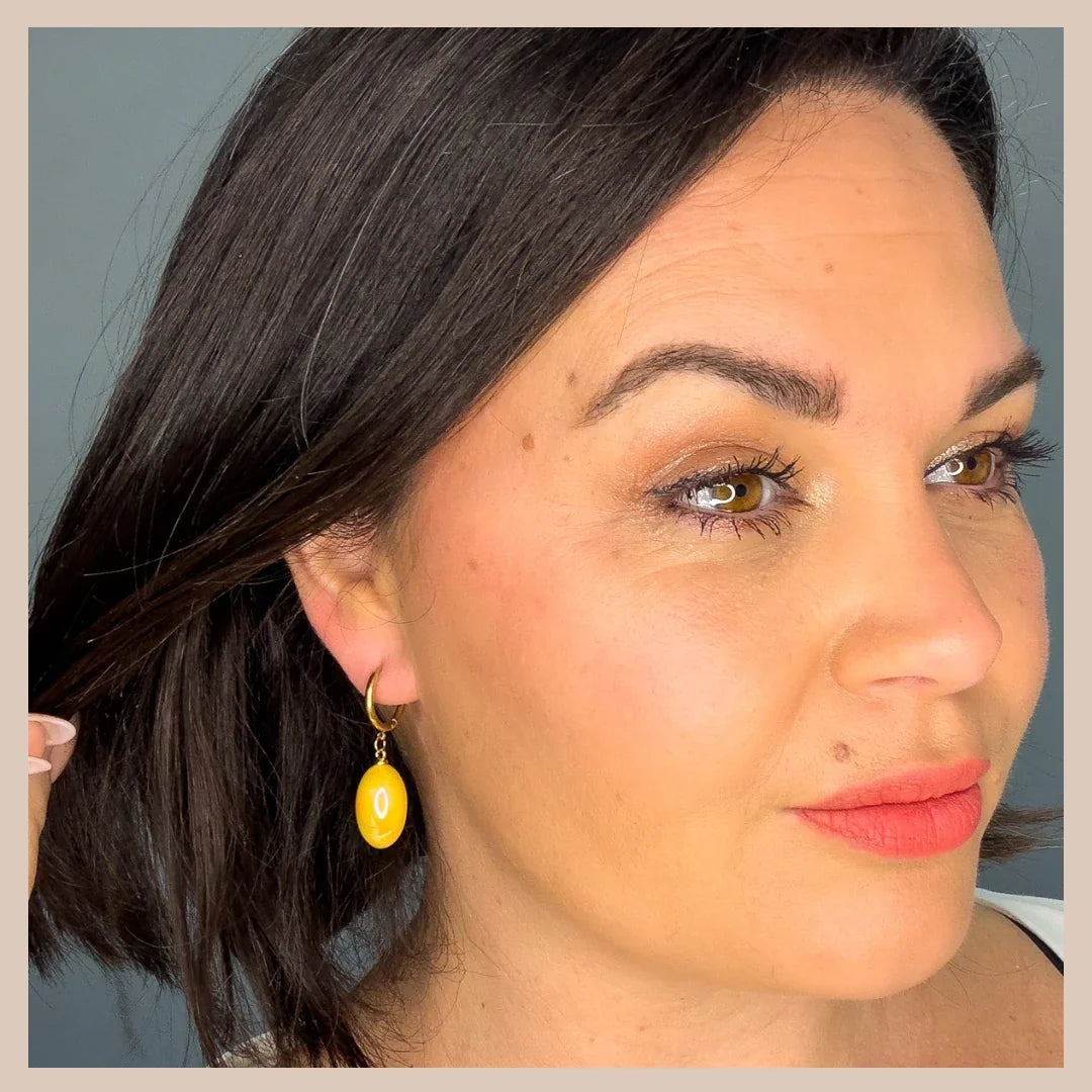 Aurora Iridescent Oval Drops - Ochre