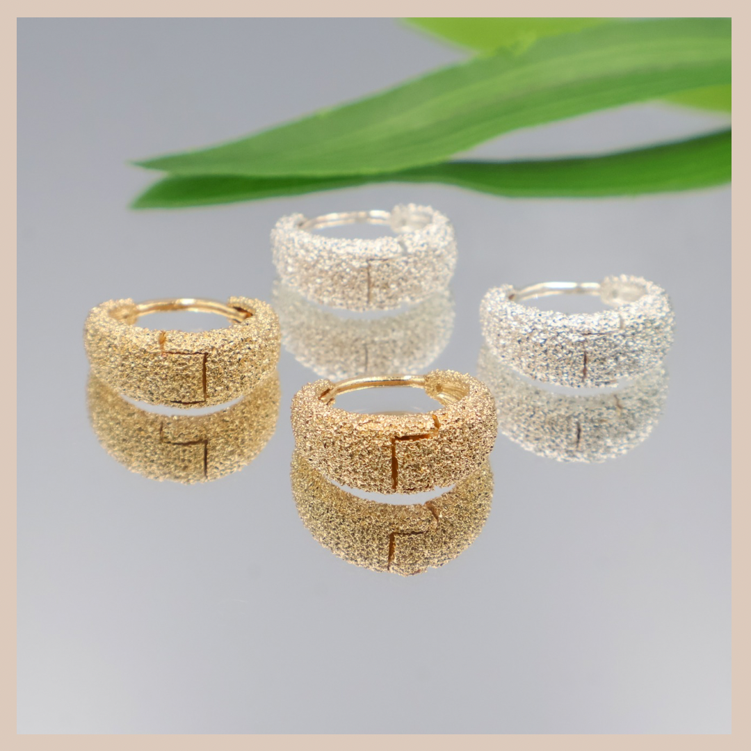 Textured Small Hoops - Gold