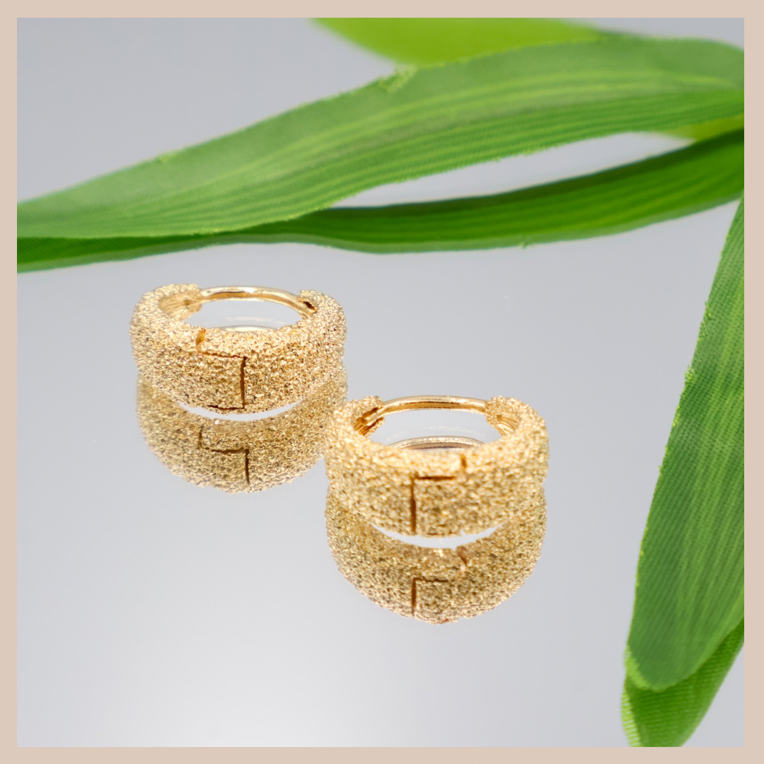 Textured Small Hoops - Gold