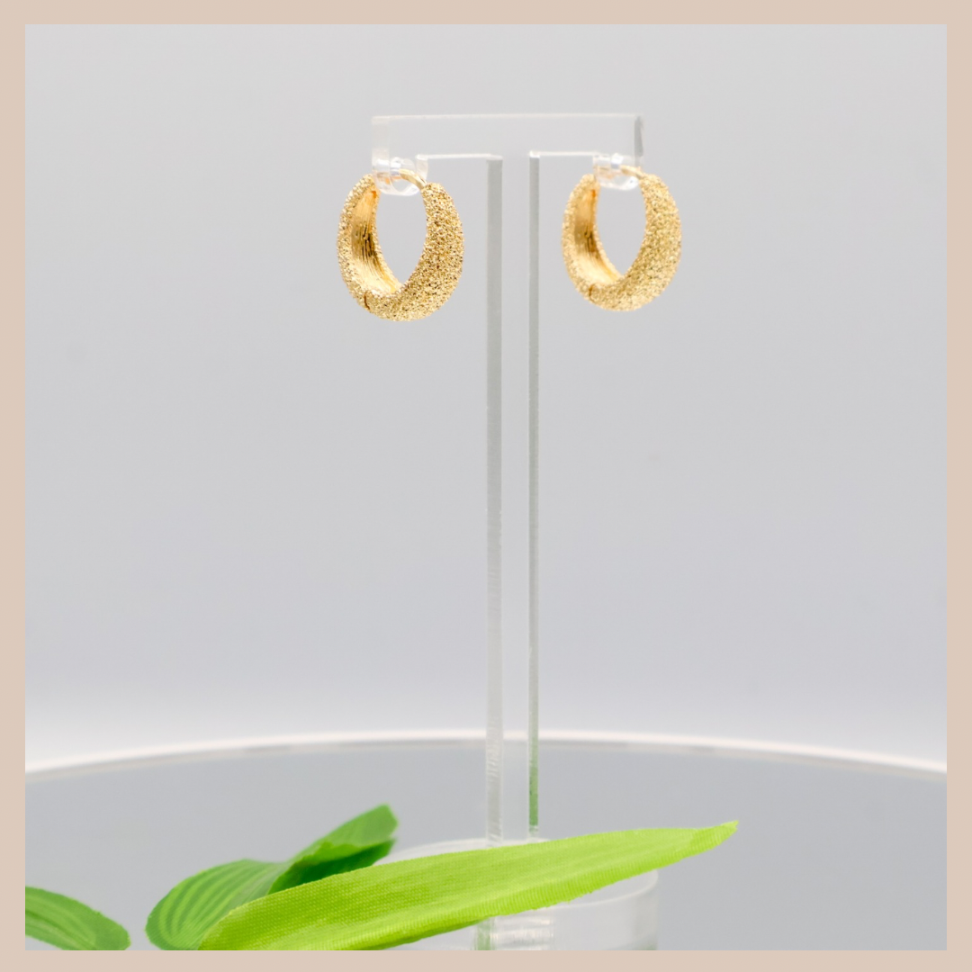 Textured Small Hoops - Gold