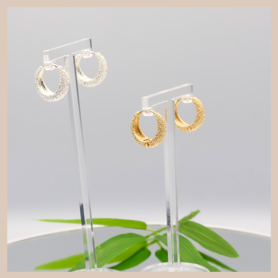 Textured Small Hoops - Gold