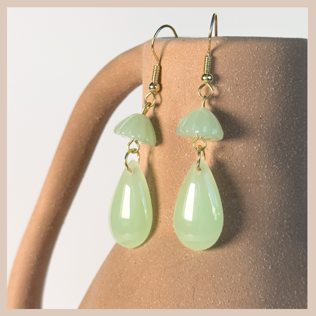 Sage Green Multi Shape Drop Earrings