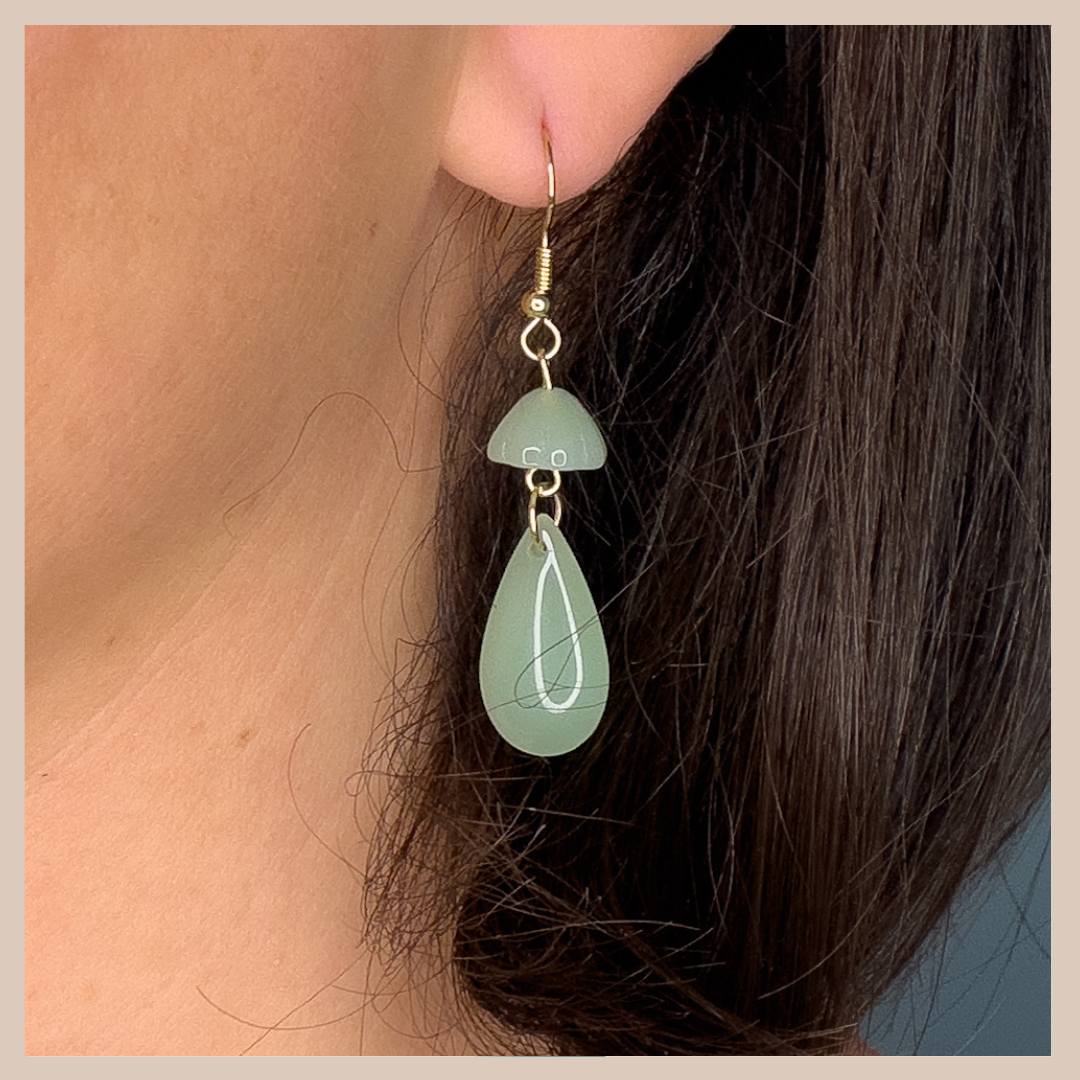 Sage Green Multi Shape Drop Earrings