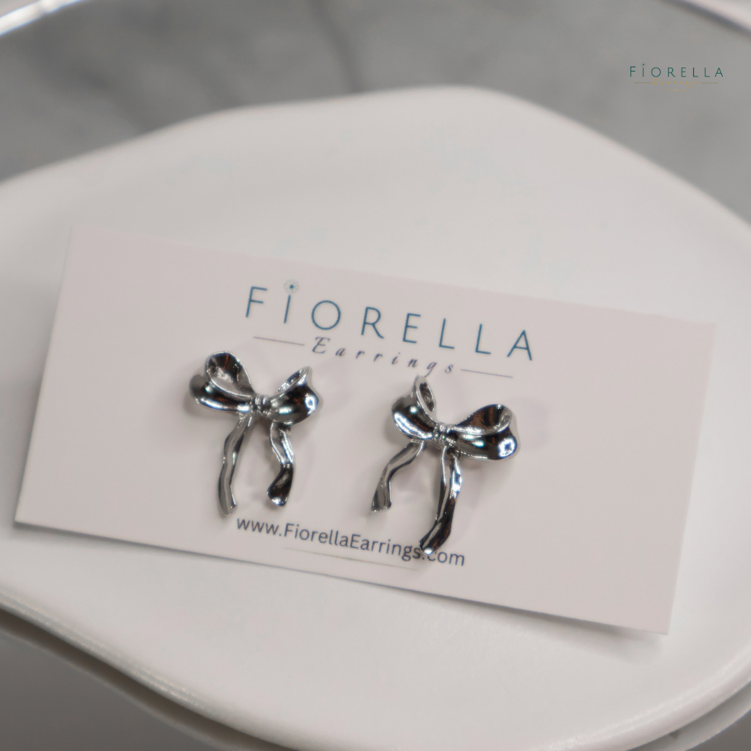 Sculpted Bow Stud Earrings – Gold, Silver & Leopard Print