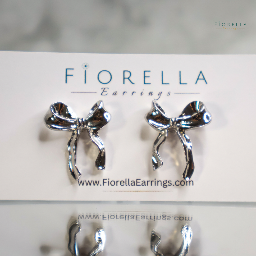 Sculpted Bow Stud Earrings – Gold, Silver & Leopard Print