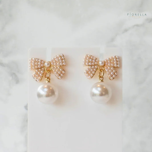 Pearl Bow Statement Drop Earrings – Wedding & Occasion Jewellery