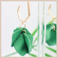 Large Petal Drop Earrings - Bottle Green