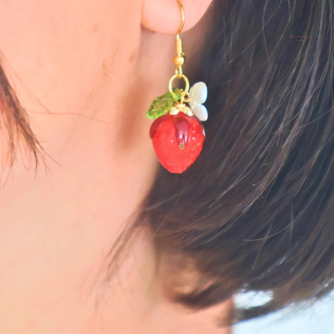 Strawberry Blossom Charm Earrings