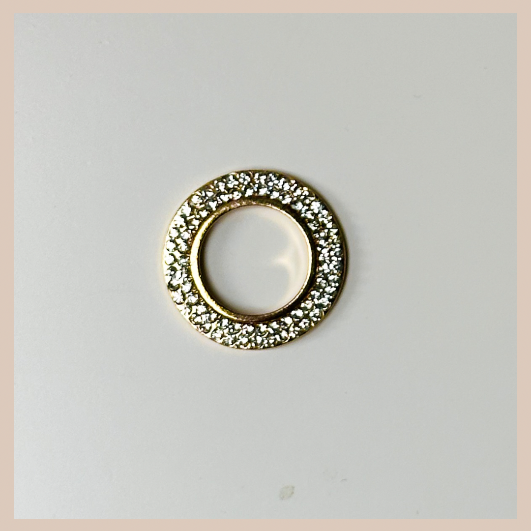 2 in 1 Diamanté Circle Drop Attachment - Gold