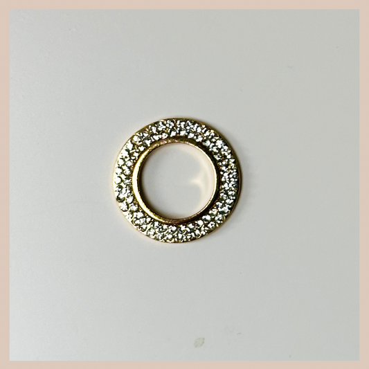 2 in 1 Diamanté Circle Drop Attachment - Gold