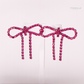 Pink Diamanté Wide Bow Earrings