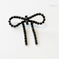 Black Diamanté Wide Bow Earrings