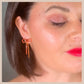 Diamante Bow Earrings - Red & Gold