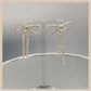 Diamante Bow Earrings - Silver