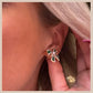White Diamanté & Pearl Bow Stud Earrings