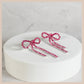 Diamante Bow Earrings - Hot Pink