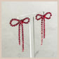 Diamante Bow Earrings - Hot Pink