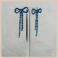 Diamante Bow Earrings - Bright Blue