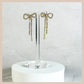 Diamante Bow Earrings - Gold Iridescent