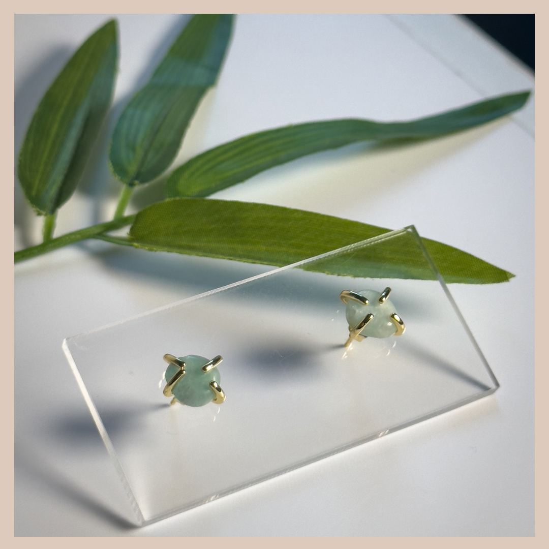 Natural Stone Studs - Amazonite