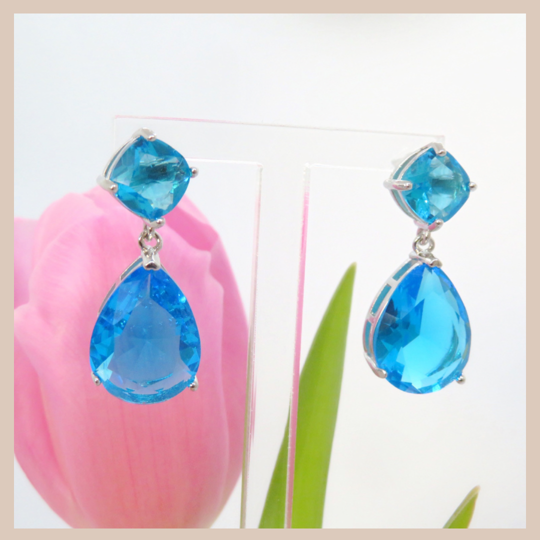 Water Drop Small Earrings - Azure Blue