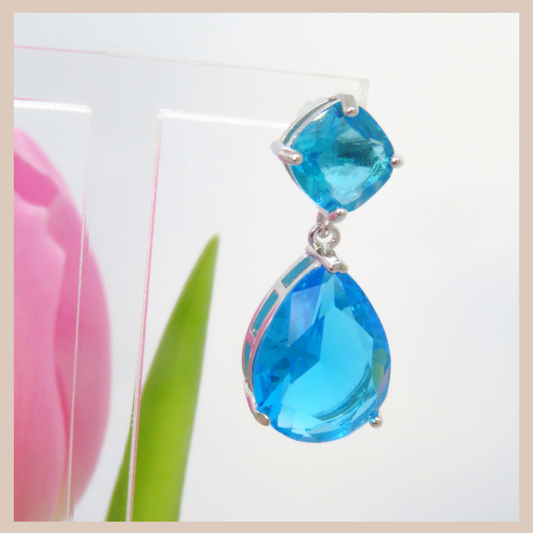 Water Drop Small Earrings - Azure Blue