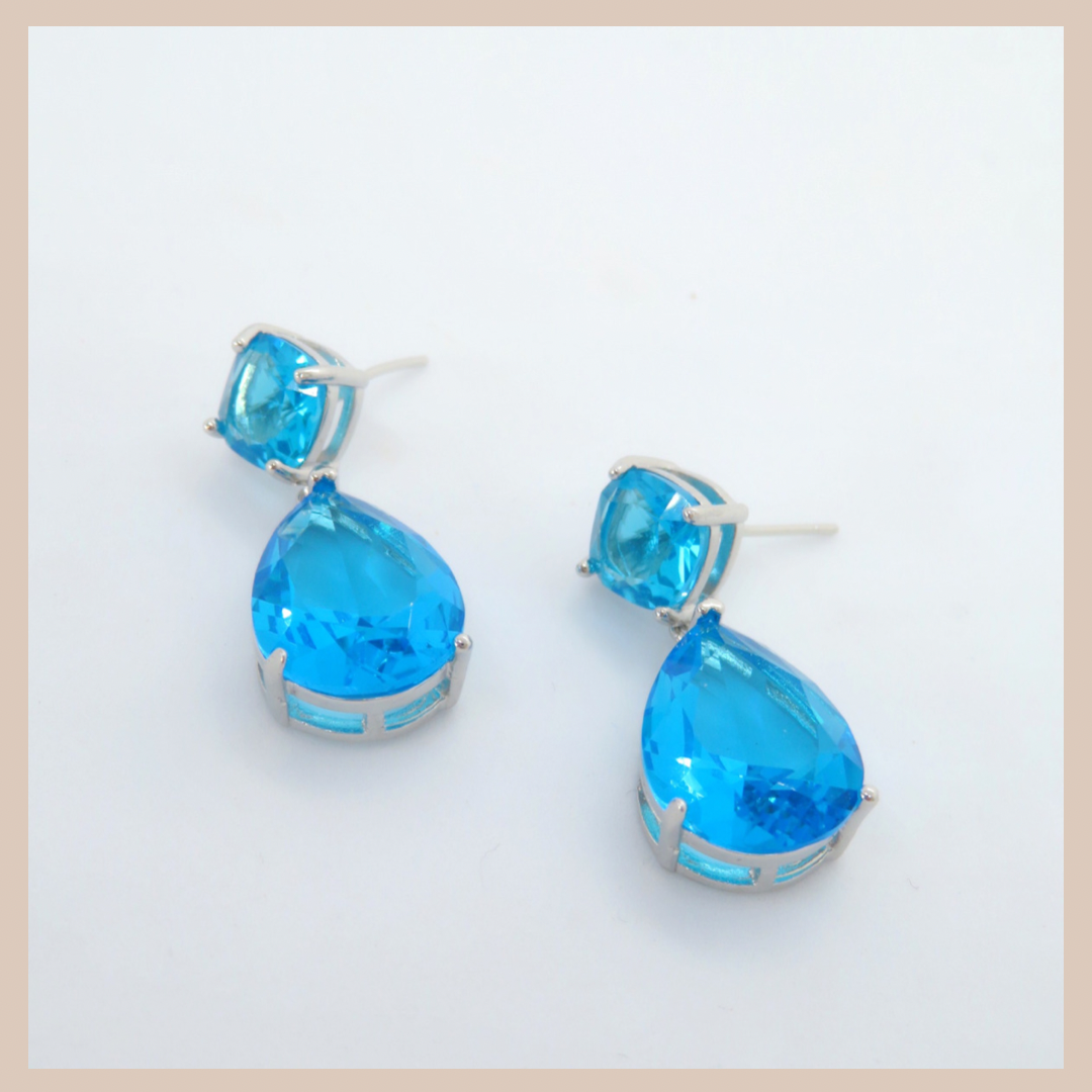 Water Drop Small Earrings - Azure Blue