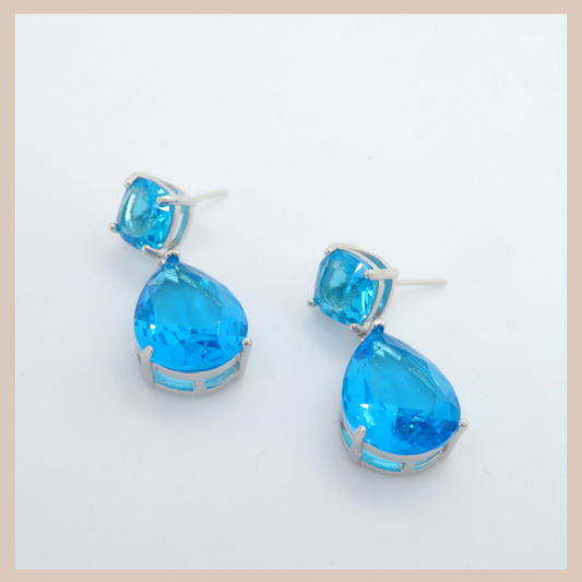 Water Drop Small Earrings - Azure Blue