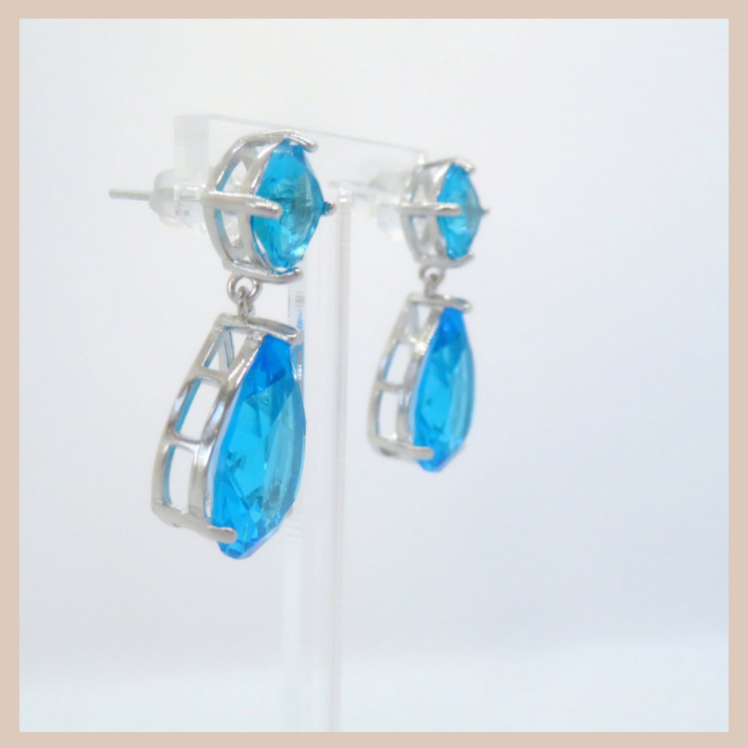 Water Drop Small Earrings Azure Blue Fiorella Earrings