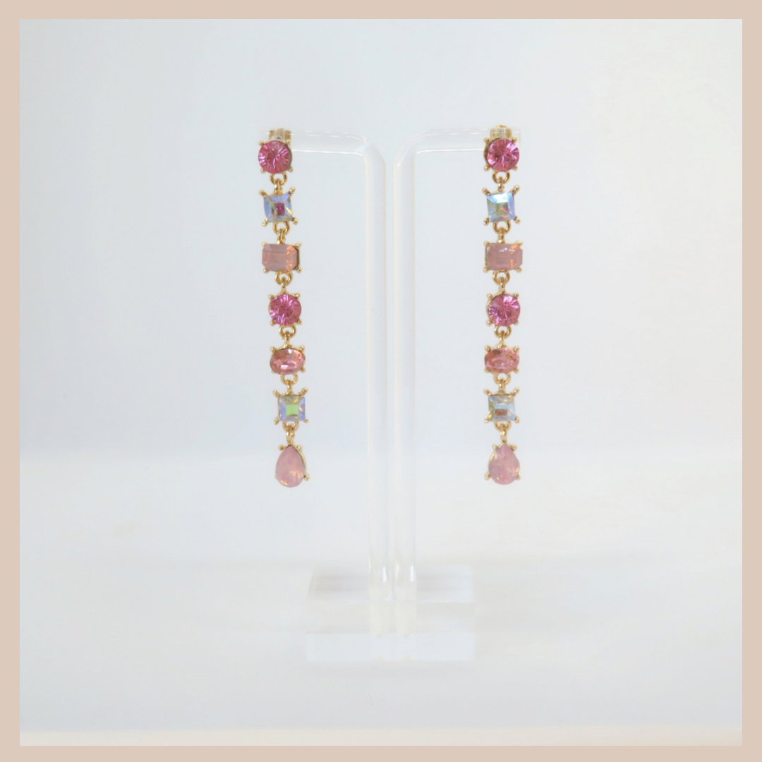 Rhinestone Chain Droplets - Blush