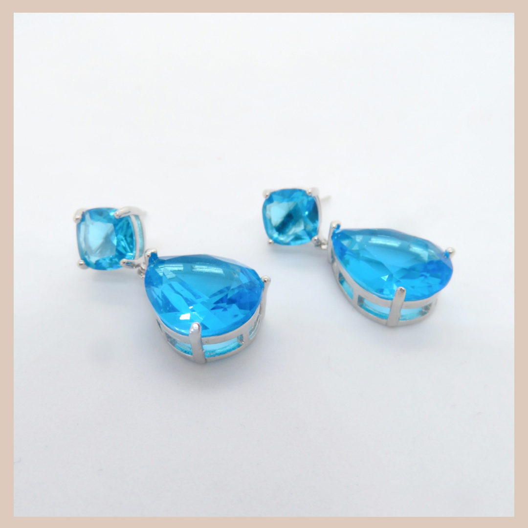 Water Drop Small Earrings Azure Blue Fiorella Earrings